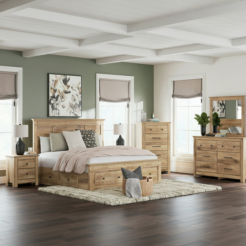 Makidern Panel Bed, Dresser, Mirror, Chest & Nightstand, Bedroom Set