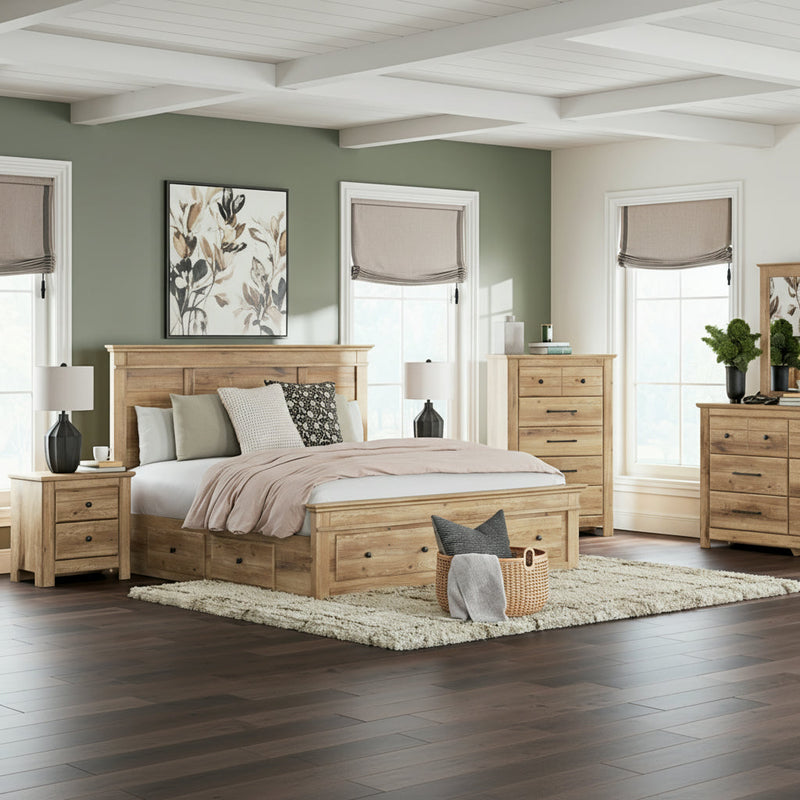 Makidern Panel Bed, Dresser, Mirror, Chest & Nightstand, Bedroom Set