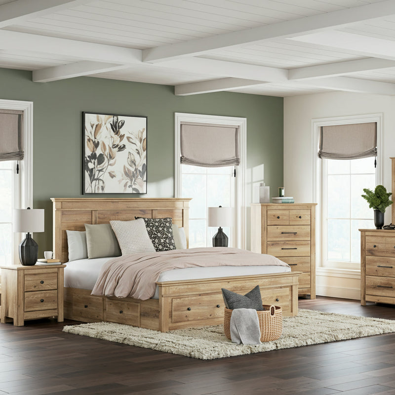 Makidern Panel Bed, Dresser, Mirror, Chest & Nightstand, Bedroom Set