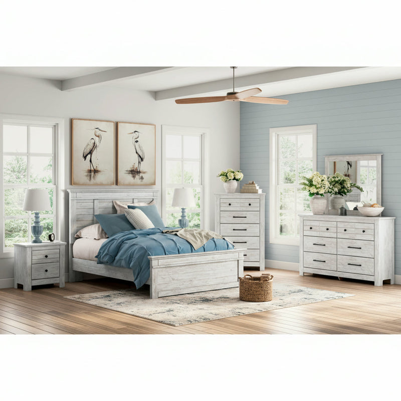 Makidern Panel Bed, Dresser, Mirror, Chest & Nightstand, Bedroom Set