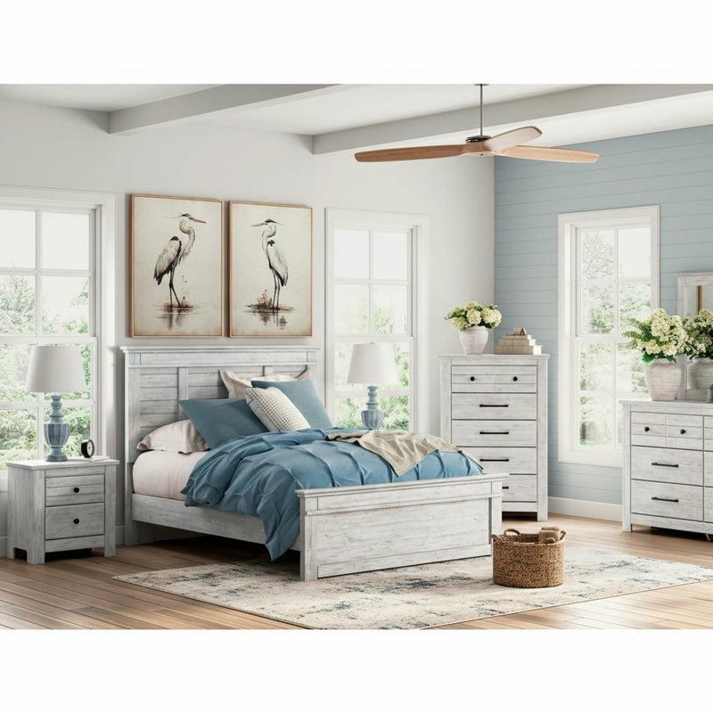 Makidern Panel Bed, Dresser, Mirror, Chest & Nightstand, Bedroom Set