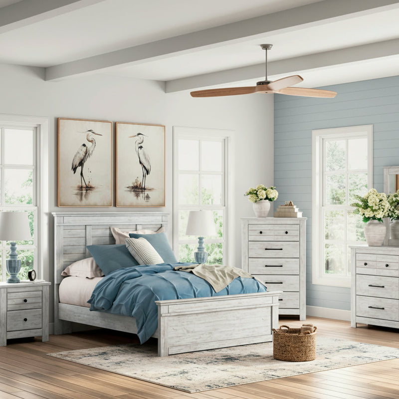 Makidern Panel Bed, Dresser, Mirror, Chest & Nightstand, Bedroom Set