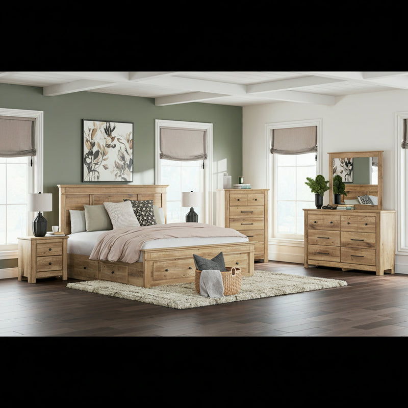 Makidern Panel Bed, Dresser, Mirror, Chest & Nightstand, Bedroom Set