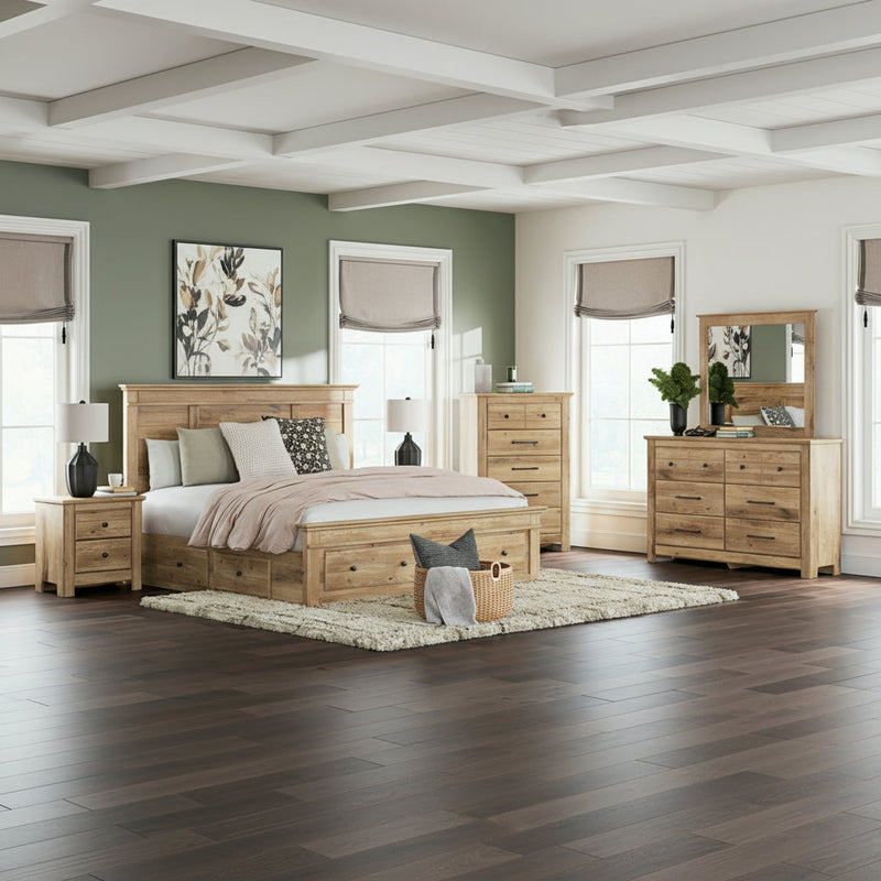 Makidern Panel Bed, Dresser, Mirror, Chest & Nightstand, Bedroom Set