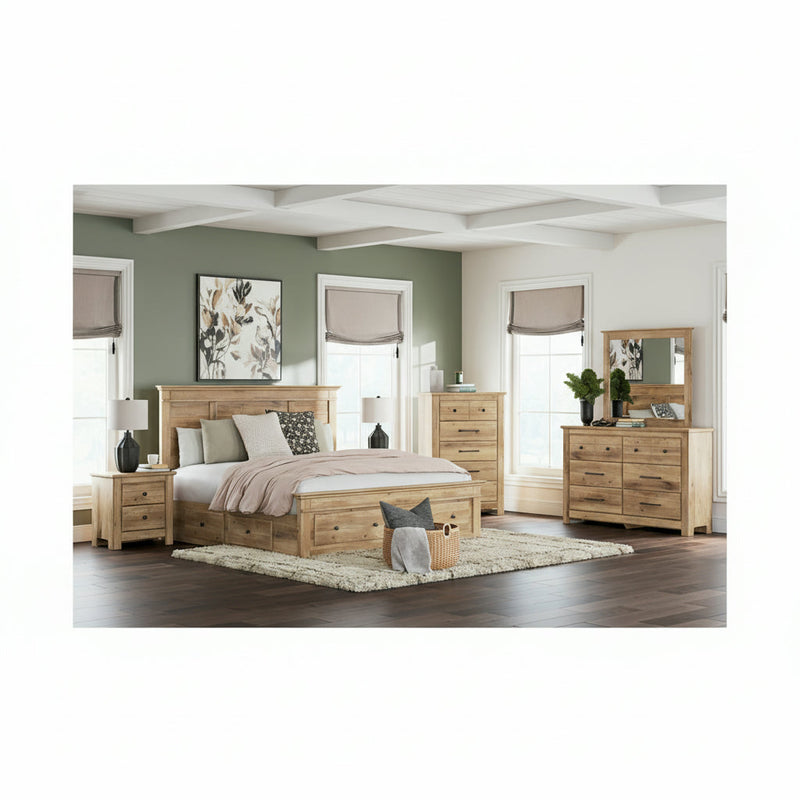 Makidern Panel Bed, Dresser, Mirror, Chest & Nightstand, Bedroom Set