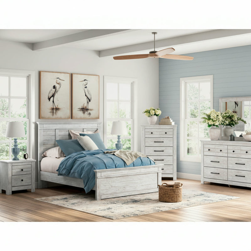 Makidern Panel Bed, Dresser, Mirror, Chest & Nightstand, Bedroom Set
