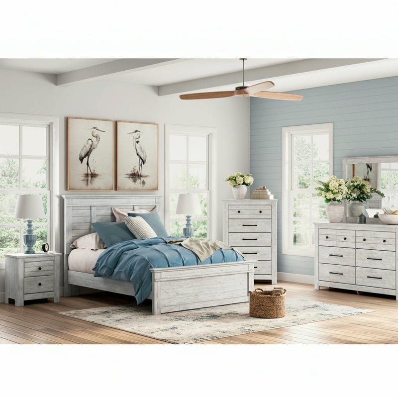 Makidern Panel Bed, Dresser, Mirror, Chest & Nightstand, Bedroom Set