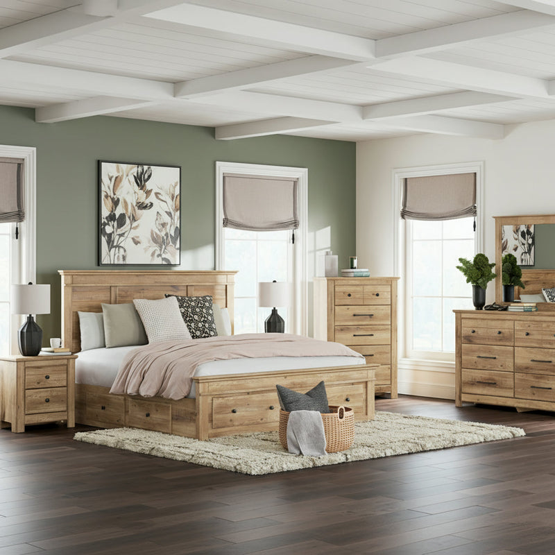 Makidern Panel Bed, Dresser, Mirror, Chest & Nightstand, Bedroom Set