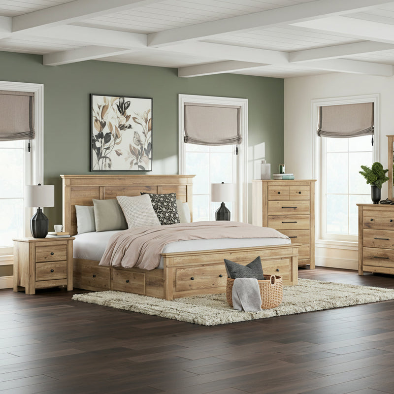Makidern Panel Bed, Dresser, Mirror, Chest & Nightstand, Bedroom Set