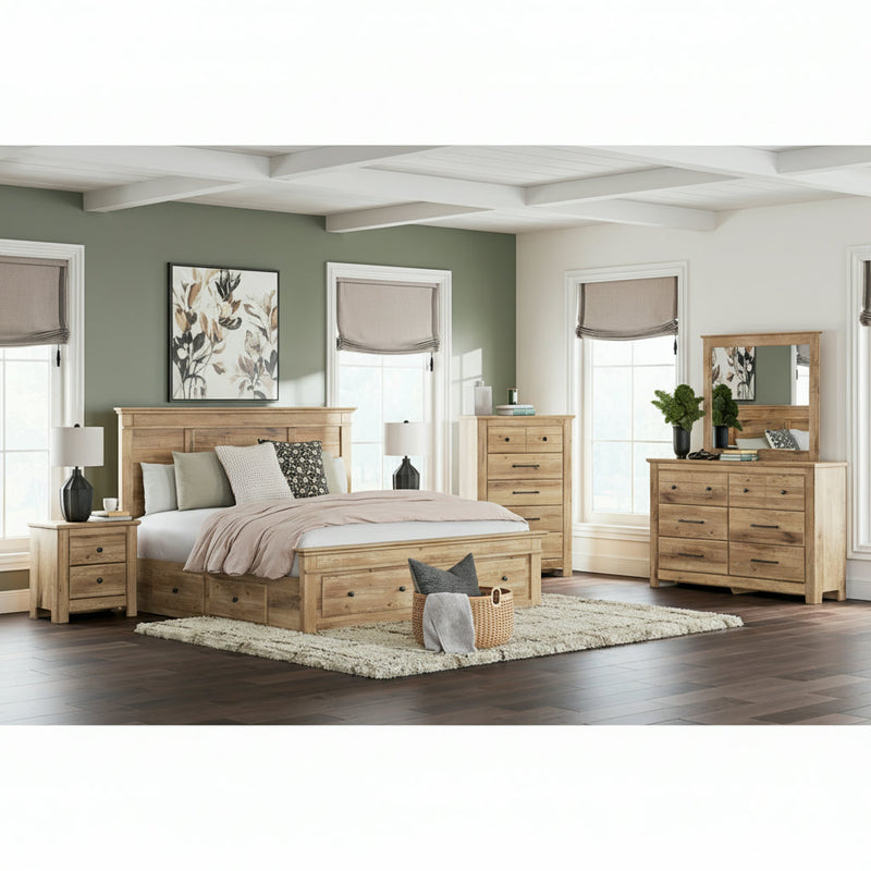 Makidern Panel Bed, Dresser, Mirror, Chest & Nightstand, Bedroom Set