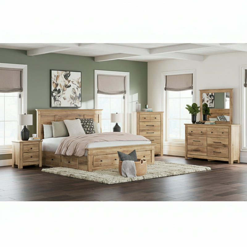 Makidern Panel Bed, Dresser, Mirror, Chest & Nightstand, Bedroom Set