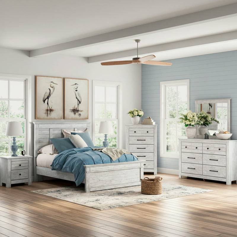 Makidern Panel Bed, Dresser, Mirror, Chest & Nightstand, Bedroom Set
