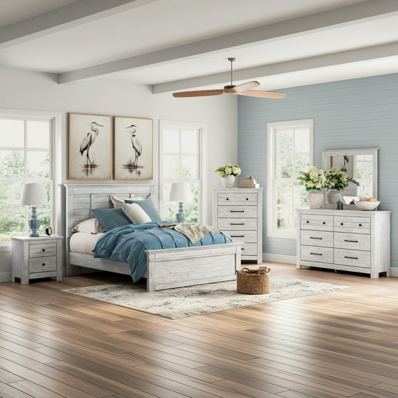Makidern Panel Bed, Dresser, Mirror, Chest & Nightstand, Bedroom Set