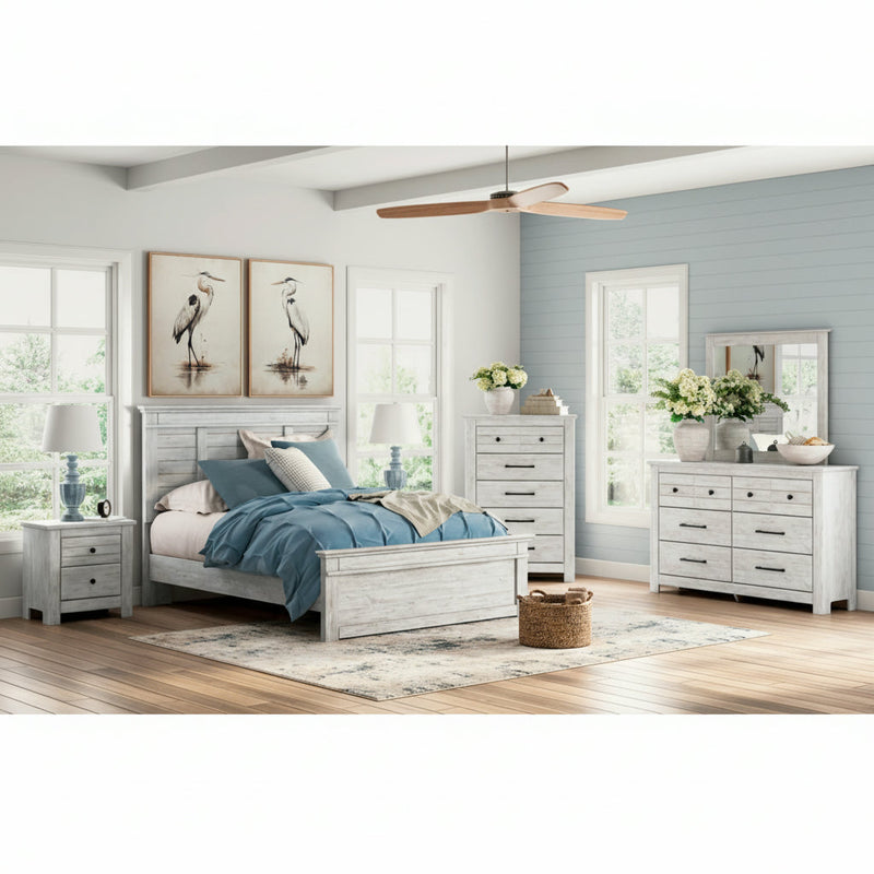 Makidern Panel Bed, Dresser, Mirror, Chest & Nightstand, Bedroom Set