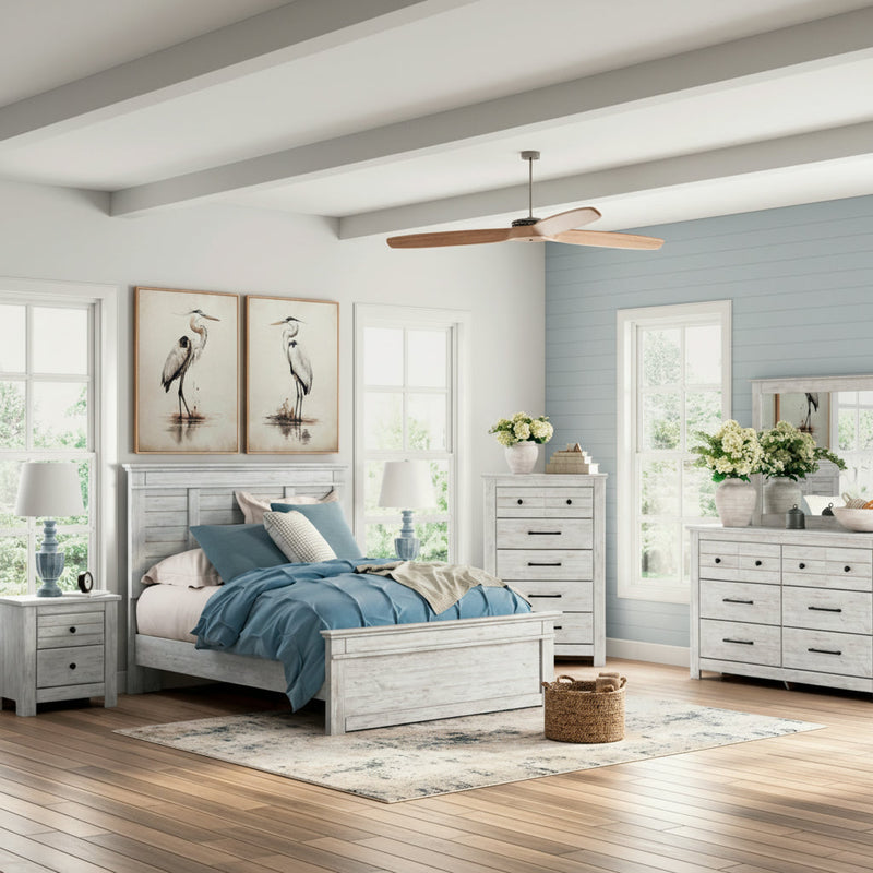 Makidern Panel Bed, Dresser, Mirror, Chest & Nightstand, Bedroom Set