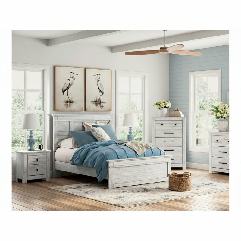 Makidern Panel Bed, Dresser, Mirror, Chest & Nightstand, Bedroom Set