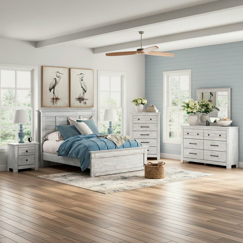 Makidern Panel Bed, Dresser, Mirror, Chest & Nightstand, Bedroom Set