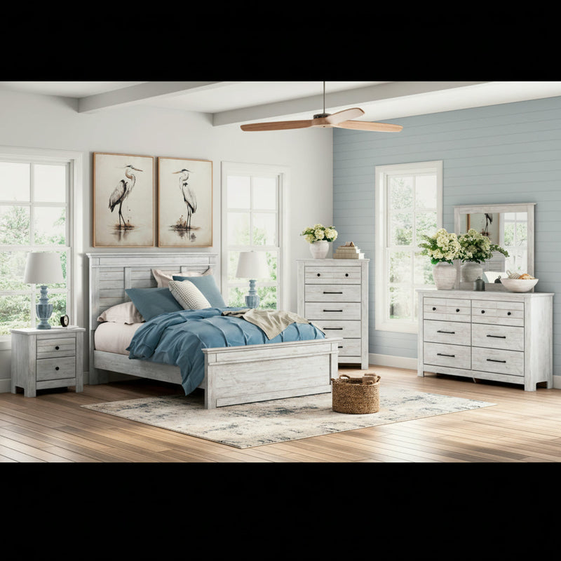Makidern Panel Bed, Dresser, Mirror, Chest & Nightstand, Bedroom Set
