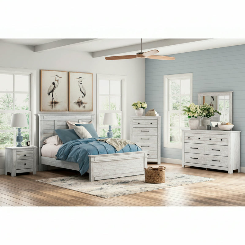 Makidern Panel Bed, Dresser, Mirror, Chest & Nightstand, Bedroom Set
