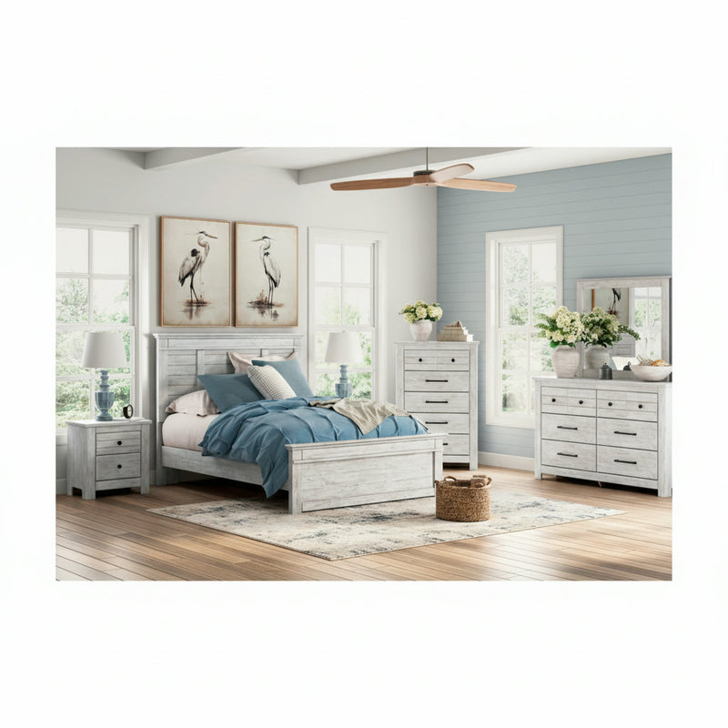 Makidern Panel Bed, Dresser, Mirror, Chest & Nightstand, Bedroom Set
