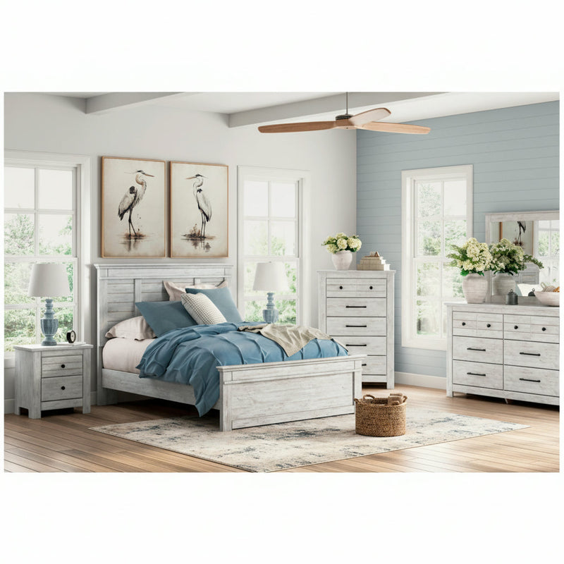 Makidern Panel Bed, Dresser, Mirror, Chest & Nightstand, Bedroom Set