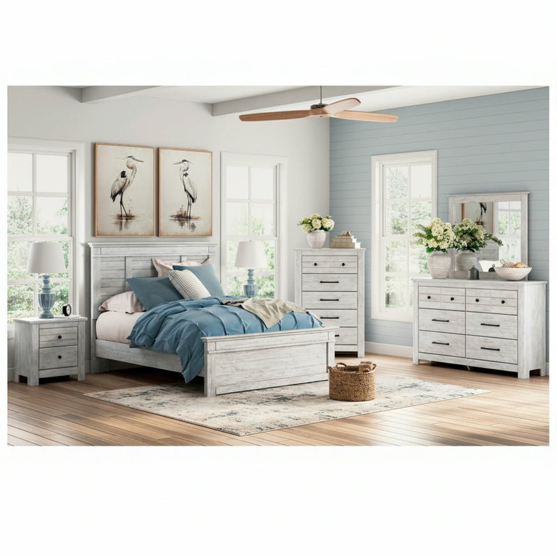 Makidern Panel Bed, Dresser, Mirror, Chest & Nightstand, Bedroom Set