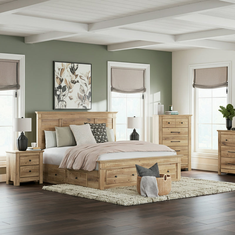 Makidern Panel Bed, Dresser, Mirror, Chest & Nightstand, Bedroom Set
