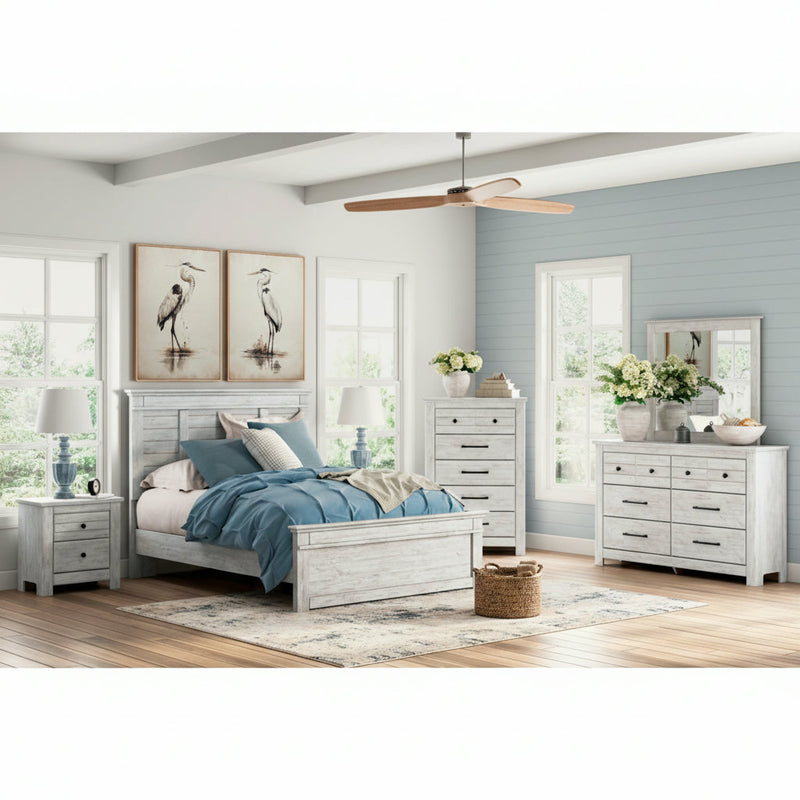 Makidern Panel Bed, Dresser, Mirror, Chest & Nightstand, Bedroom Set