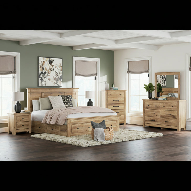 Makidern Panel Bed, Dresser, Mirror, Chest & Nightstand, Bedroom Set