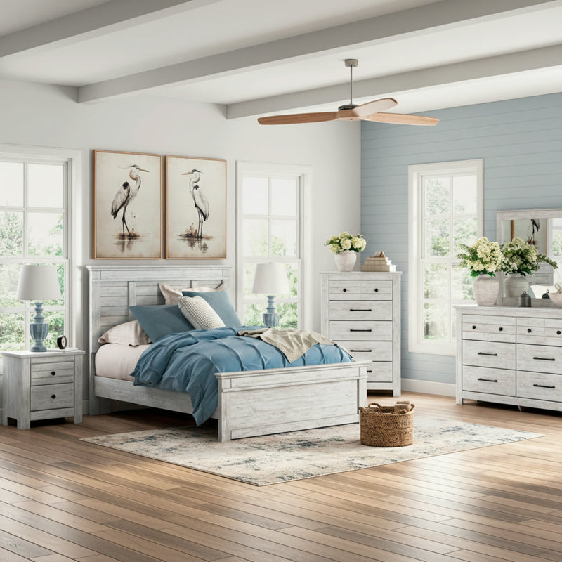 Makidern Panel Bed, Dresser, Mirror, Chest & Nightstand, Bedroom Set