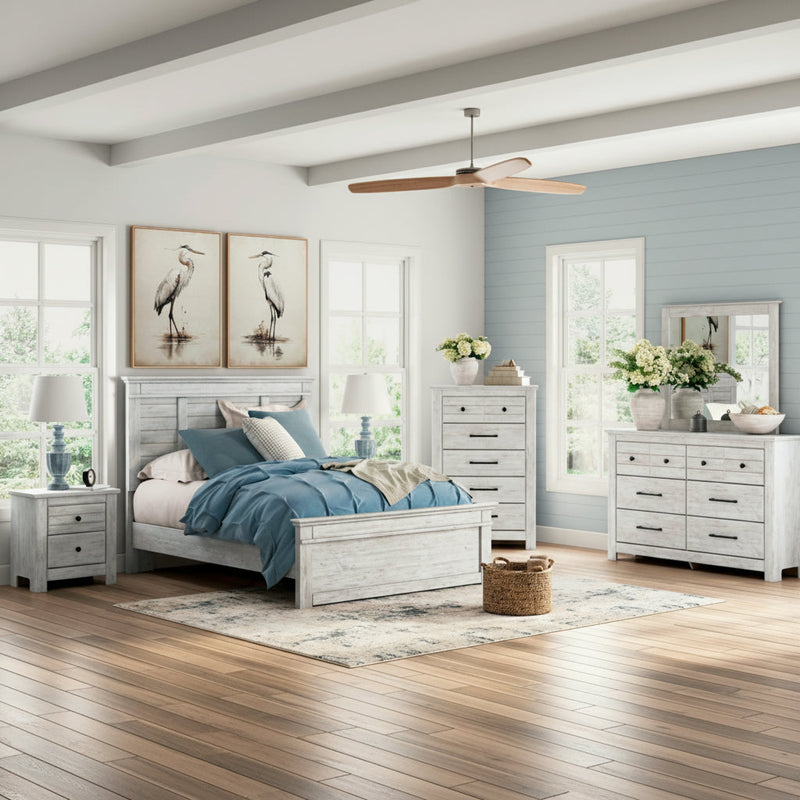 Makidern Panel Bed, Dresser, Mirror, Chest & Nightstand, Bedroom Set