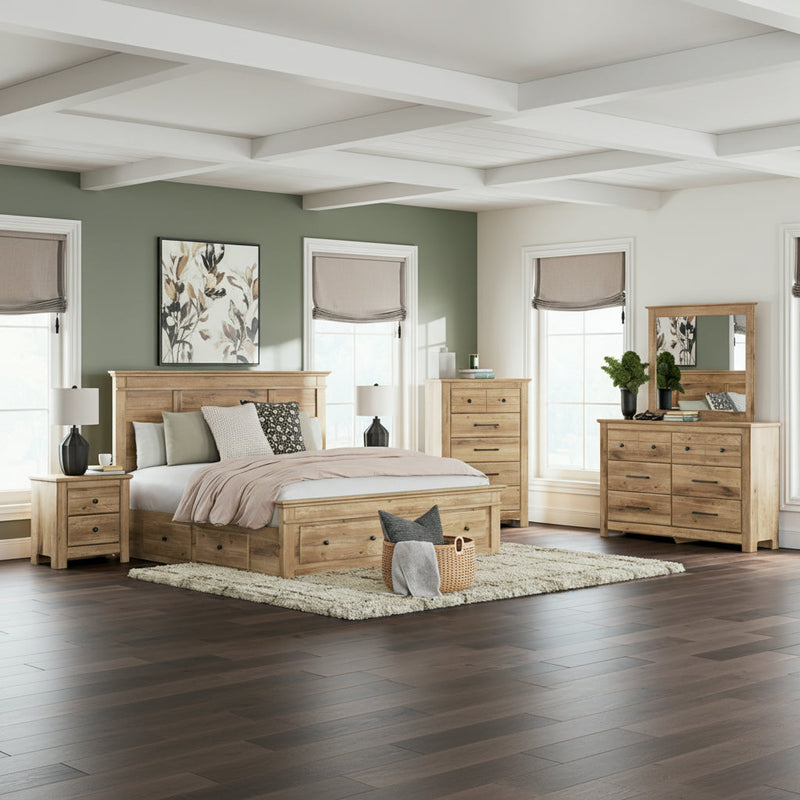 Makidern Panel Bed, Dresser, Mirror, Chest & Nightstand, Bedroom Set