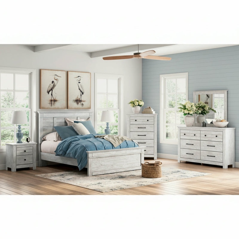 Makidern Panel Bed, Dresser, Mirror, Chest & Nightstand, Bedroom Set
