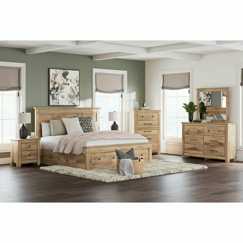 Makidern Panel Bed, Dresser, Mirror, Chest & Nightstand, Bedroom Set
