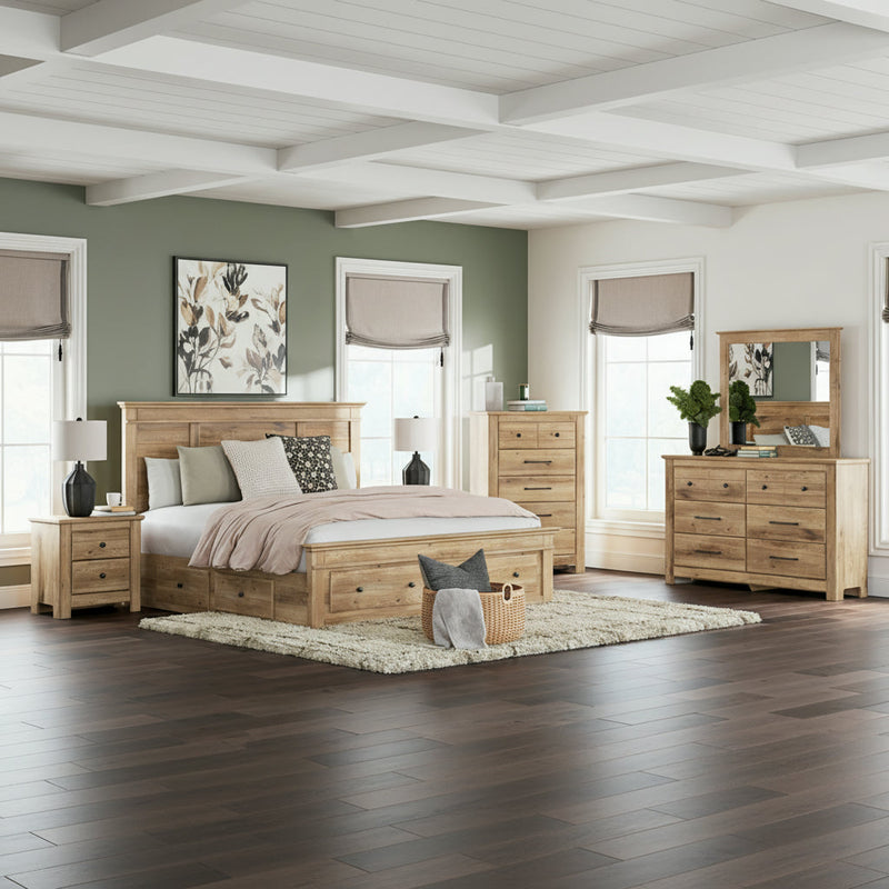 Makidern Panel Bed, Dresser, Mirror, Chest & Nightstand, Bedroom Set