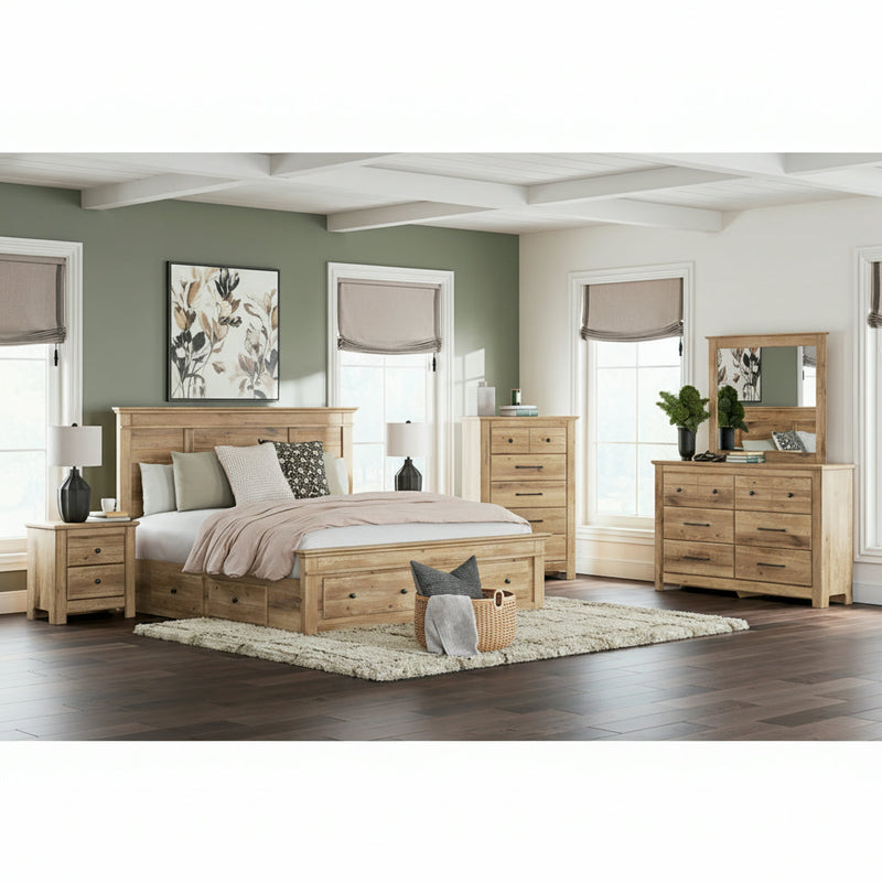Makidern Panel Bed, Dresser, Mirror, Chest & Nightstand, Bedroom Set