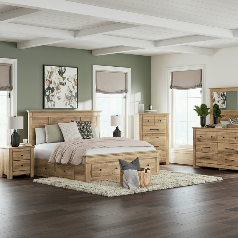 Makidern Panel Bed, Dresser, Mirror, Chest & Nightstand, Bedroom Set