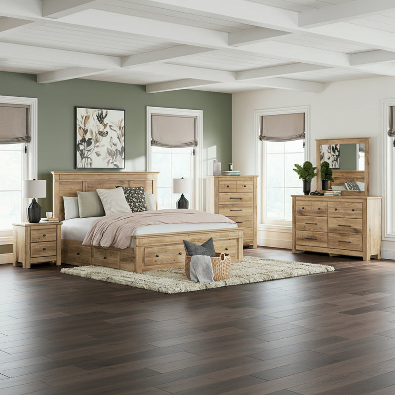 Makidern Panel Bed, Dresser, Mirror, Chest & Nightstand, Bedroom Set