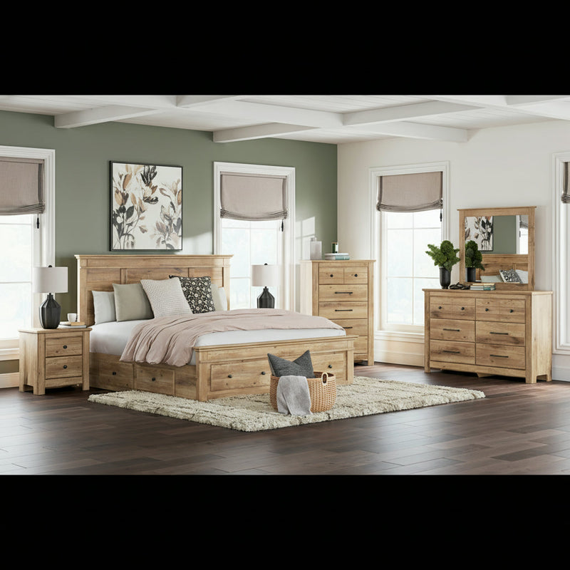 Makidern Panel Bed, Dresser, Mirror, Chest & Nightstand, Bedroom Set