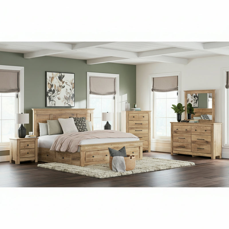 Makidern Panel Bed, Dresser, Mirror, Chest & Nightstand, Bedroom Set