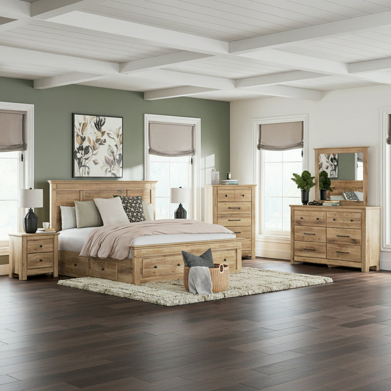 Makidern Panel Bed, Dresser, Mirror, Chest & Nightstand, Bedroom Set