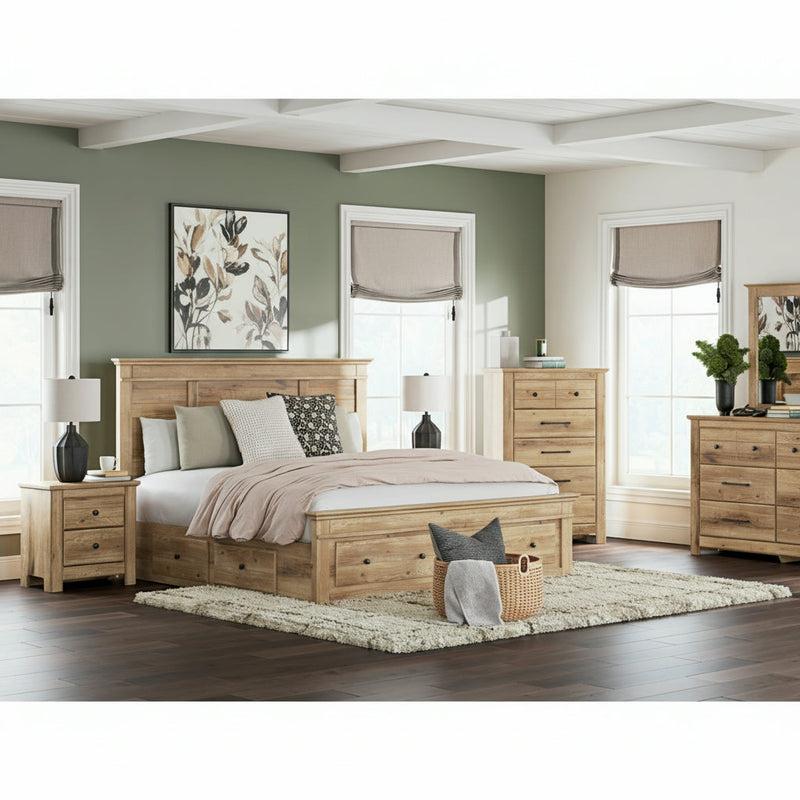 Makidern Panel Bed, Dresser, Mirror, Chest & Nightstand, Bedroom Set