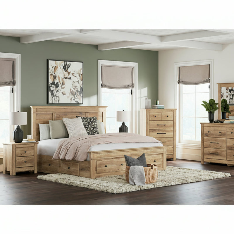 Makidern Panel Bed, Dresser, Mirror, Chest & Nightstand, Bedroom Set