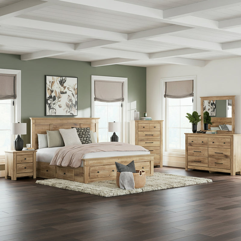 Makidern Panel Bed, Dresser, Mirror, Chest & Nightstand, Bedroom Set