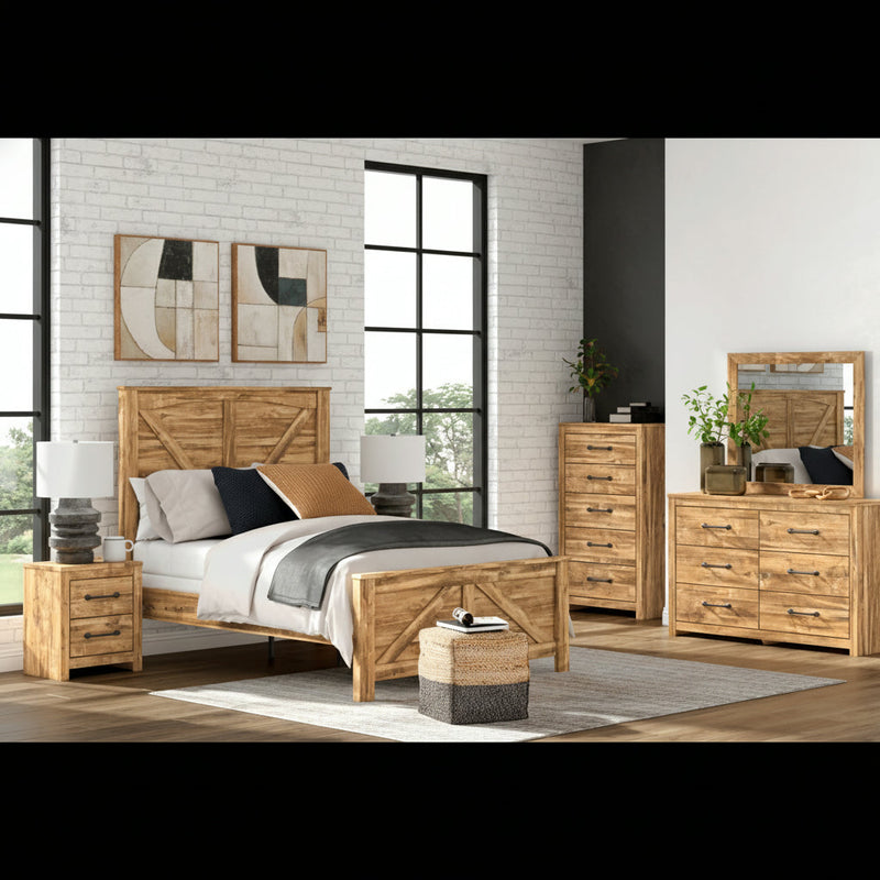 Maystonna Panel Bed, Dresser, Mirror, Chest & Nightstand, Bedroom Set