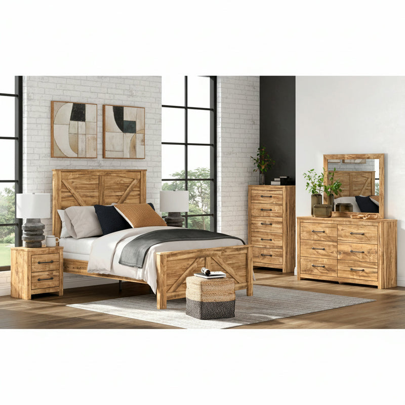 Maystonna Panel Bed, Dresser, Mirror, Chest & Nightstand, Bedroom Set