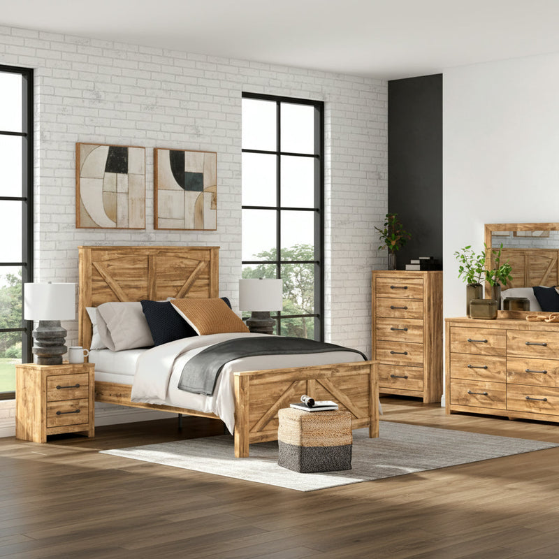 Maystonna Panel Bed, Dresser, Mirror, Chest & Nightstand, Bedroom Set