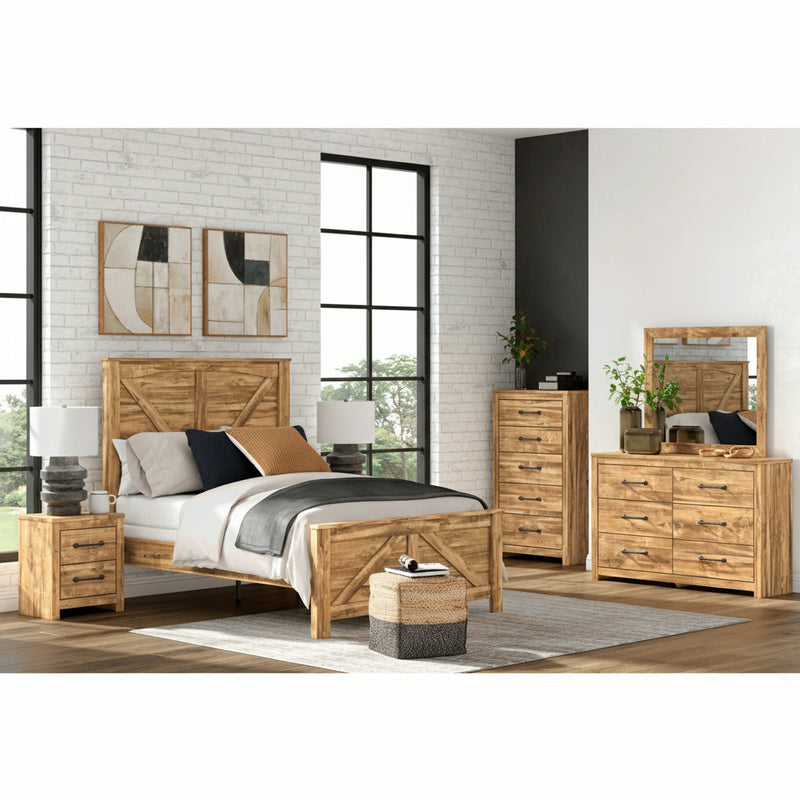 Maystonna Panel Bed, Dresser, Mirror, Chest & Nightstand, Bedroom Set