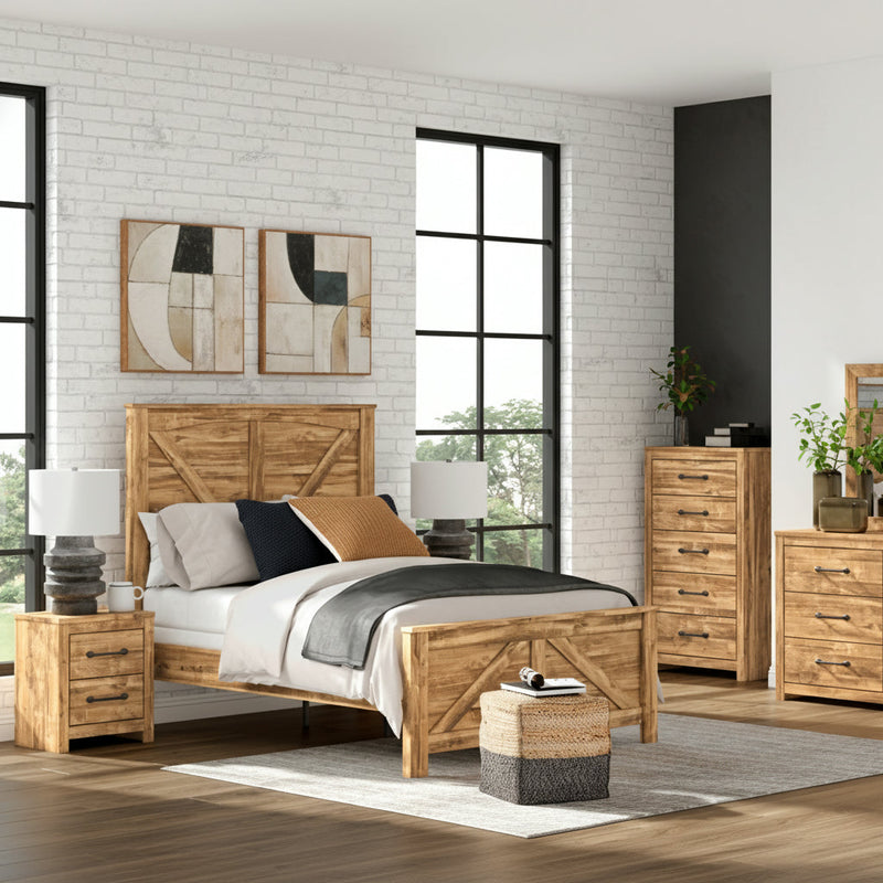Maystonna Panel Bed, Dresser, Mirror, Chest & Nightstand, Bedroom Set