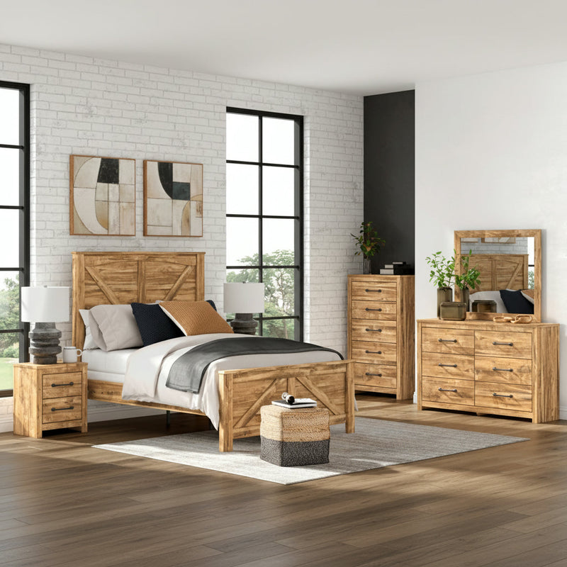 Maystonna Panel Bed, Dresser, Mirror, Chest & Nightstand, Bedroom Set